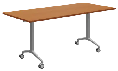 SLKP 180/80 Pojízdný skládací stůl 1800 x 800 mm, deska třešeň šumavská/nohy stříbrný lak